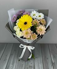 Букет цветов из:  Розы, Герберы и Хризантемы в Хасавюрте
