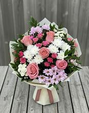 Букет цветов из:  Альстромерии, Гвоздики, Розы и Хризантемы #REPLACE_PRED# Хасавюрте