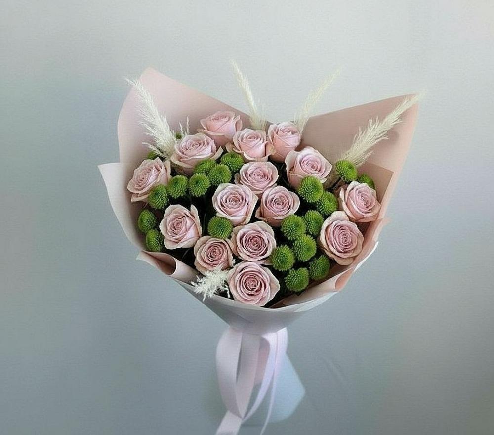 Букет цветов из: Розы и Хризантемы в Хасавюрте