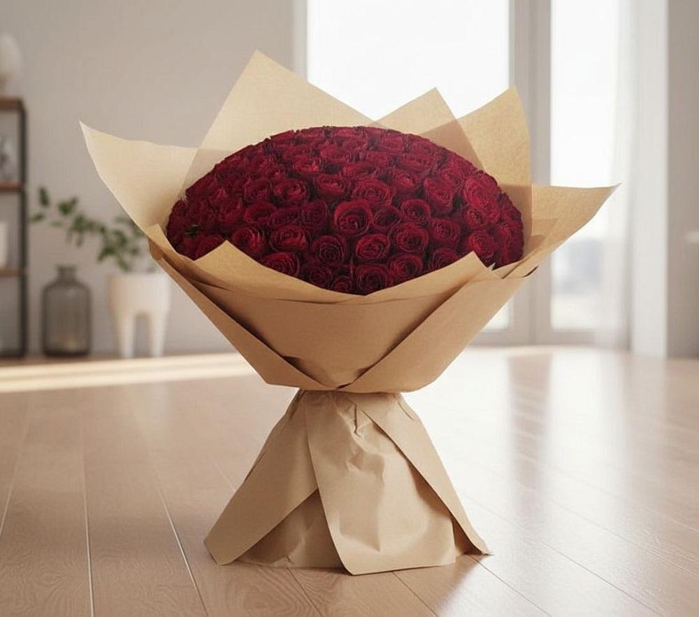 Букет 101 Красная роза в Хасавюрте