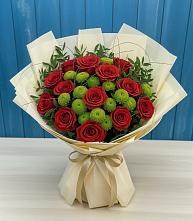 Букет цветов из:  Розы и Хризантемы в Хасавюрте