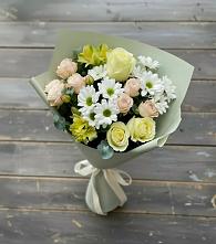 Букет цветов из:  Альстромерии, Розы и Хризантемы в Хасавюрте