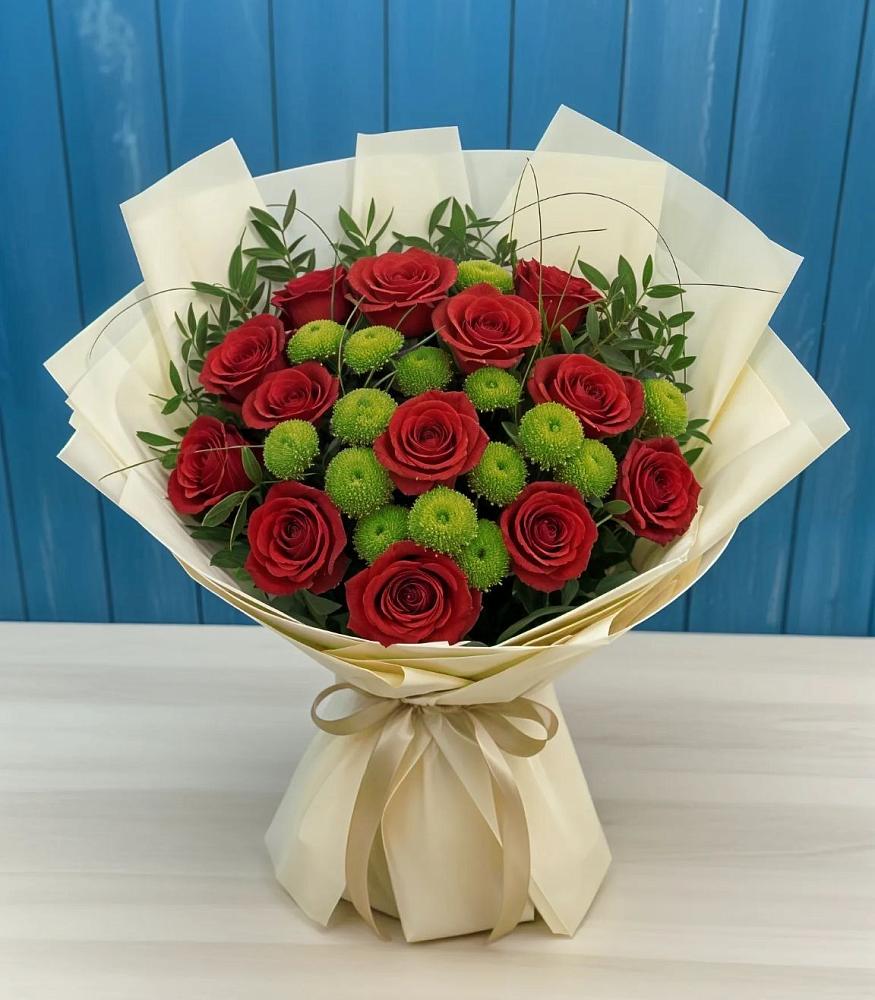 Букет цветов из: Розы и Хризантемы в Хасавюрте